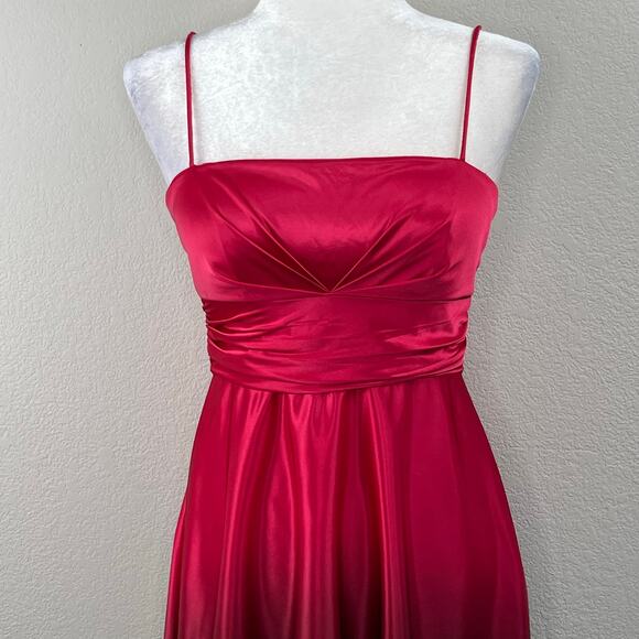 VTG Jump Apparel Cherry Red Ombre Polka Dot Satin Party Prom Mini Dress Jr 5/6 - Picture 4 of 16